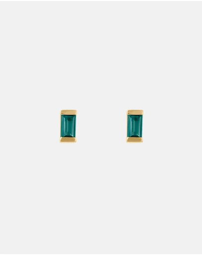 Kirstin Ash - Baguette Birthstone Studs September - London Blue Top