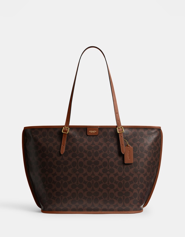 Coach - Signature Coated Canvas Taxi Tote Bag
