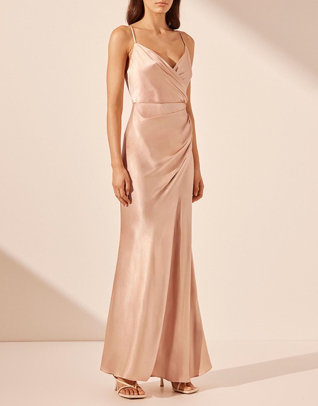 Shona Joy - La Lune Cross Draped Maxi Dress