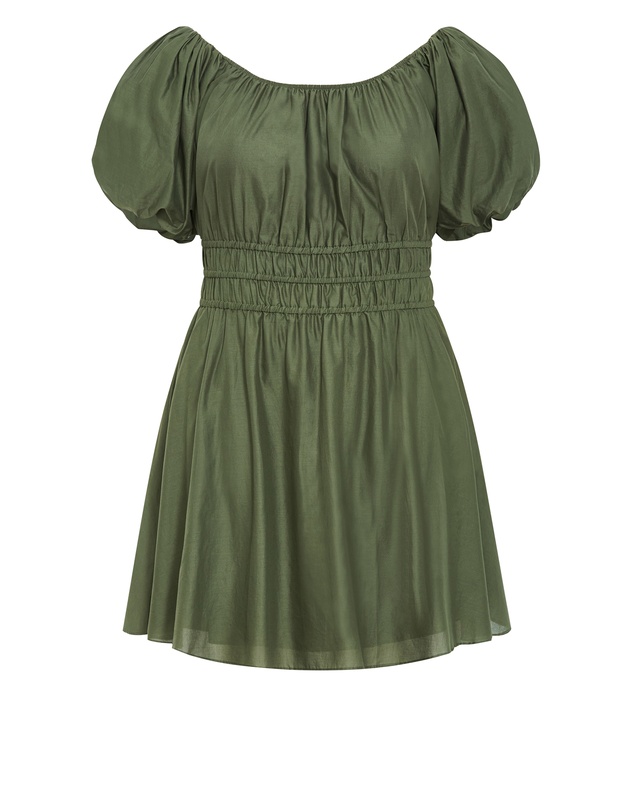 City Chic - Plus Size Lilli Mini Dress - olive