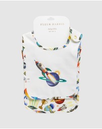 Fleur Harris - 'Blast Off' Dandy Duo Bibs in Cloud White
