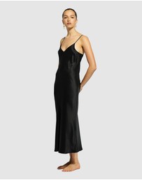 GINIA - Silk Long Nite V Neck