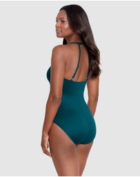 Miraclesuit Swimwear  - Bling Plunge Neck One Piece Shaping Swimsuit