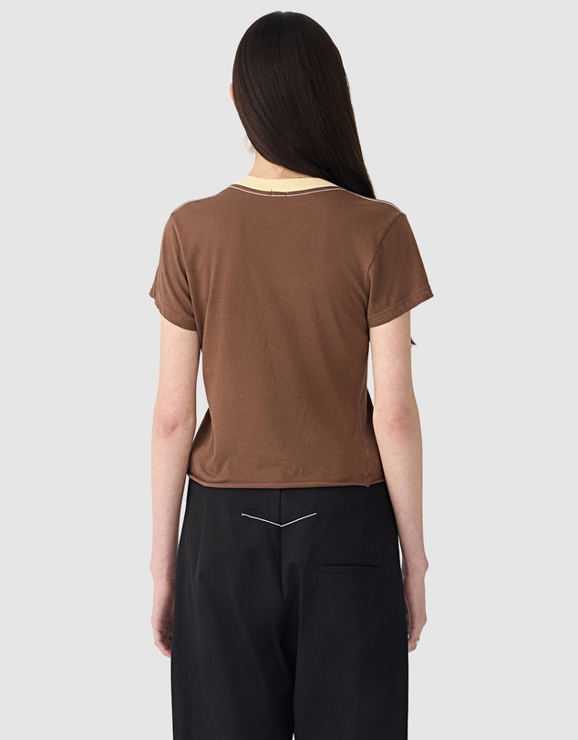 Bassike - Contrast V-Neck Baby T-Shirt