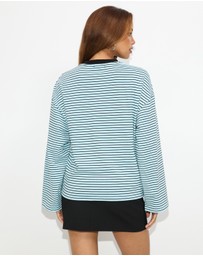 Dazie - Nostalgia Stripe Oversized LS Tee