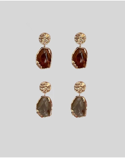 KAJA Clothing - Alloy Resin Earrings-Leaf Earrings 2 pc