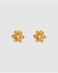 By Charlotte - Bloom Within Lotus Stud Earrings