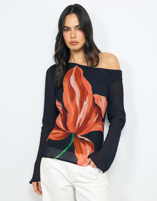 AERE - Off Shoulder Georgette Top