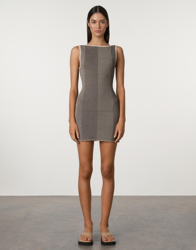 Zulu & Zephyr - Herringbone Knit Mini Dress
