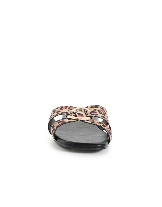 City Chic - WIDE FIT Jacey Leopard Print Slide