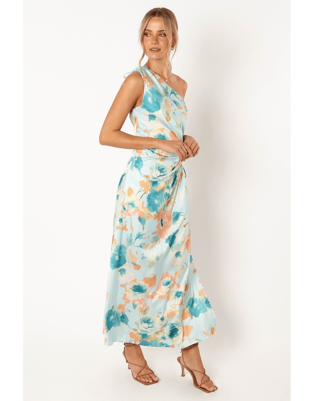 Petal & Pup - Leighton One Shoulder Midi Dress - Light Blue