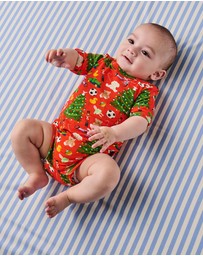 Kip&Co - Christmas Toys Organic Short Sleeve Romper - Babies