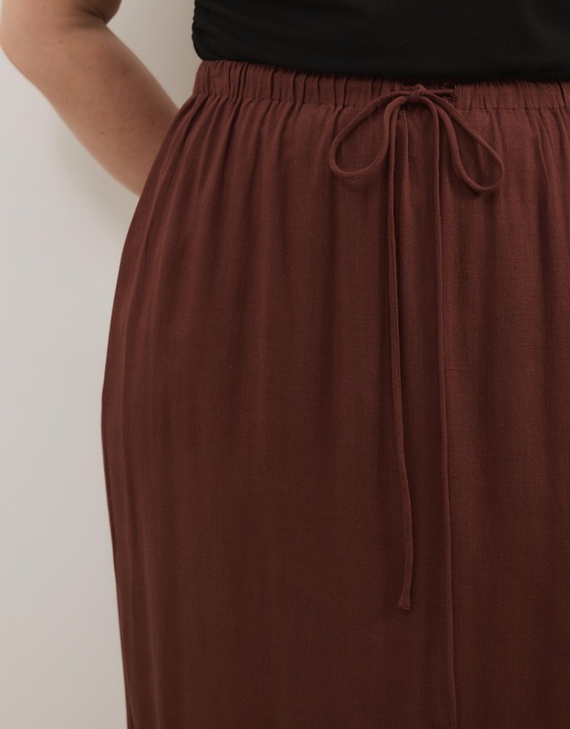 Atmos&Here Curvy - Tenley Linen Blend Midi Skirt