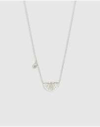 By Charlotte - Silver Lotus Birthstone Necklace - March