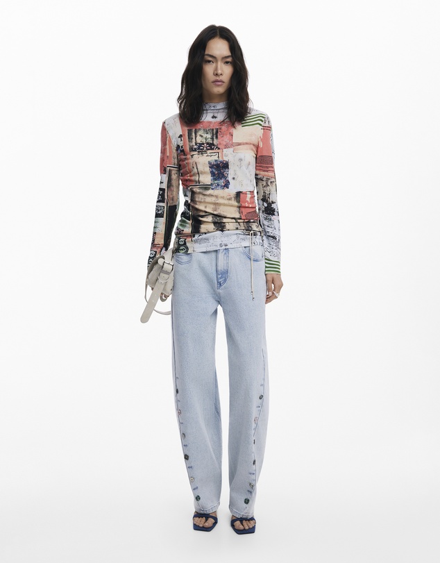 Desigual - Fine postcard sweater