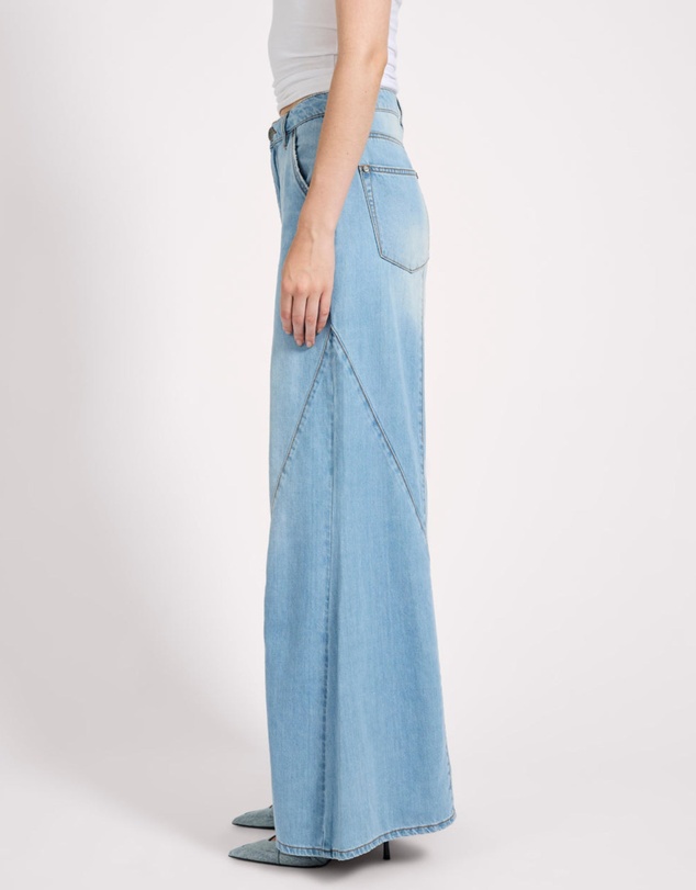 ONE TEASPOON - Hollywoods High Waist Wide Leg Denim Jeans - Cool Blue