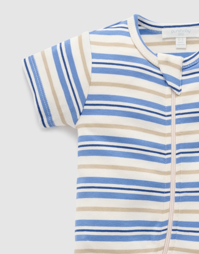 Purebaby - Rib S/Sleeve Growsuit-Babies
