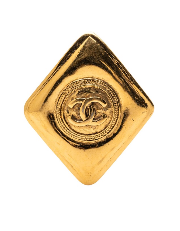 Pre-Loved by Azura Reborn - Pre-Loved Gold Plated CC Rhombus Brooch