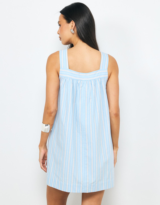 AERE - Nieve Stripe Cotton Mini Dress