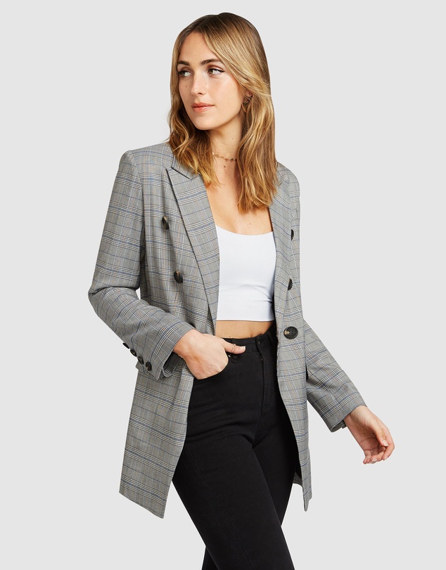 Belle & Bloom - Too Cool For Work Plaid Blazer