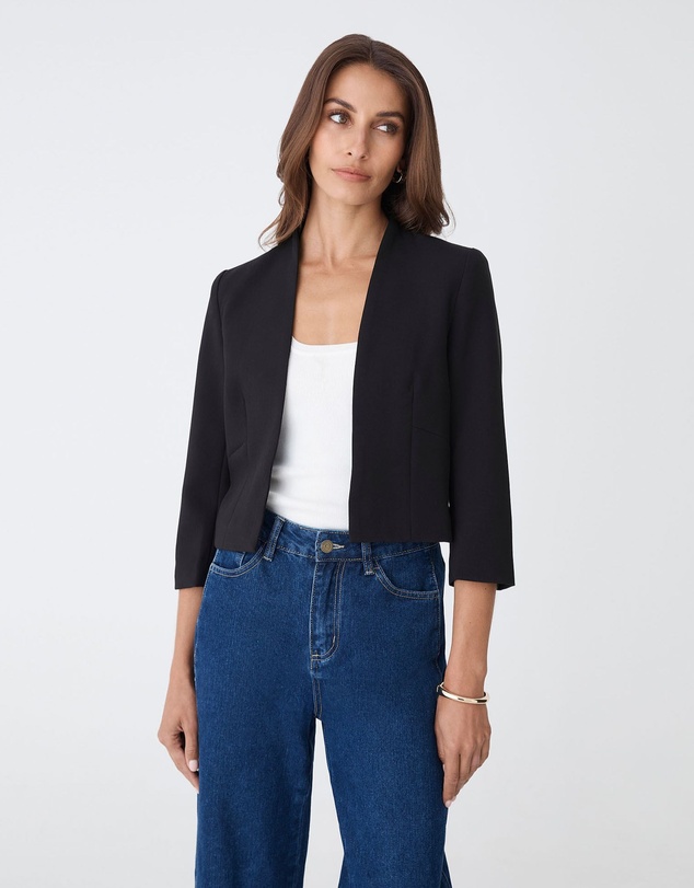 Forcast - Nikki Collarless Crop Jacket