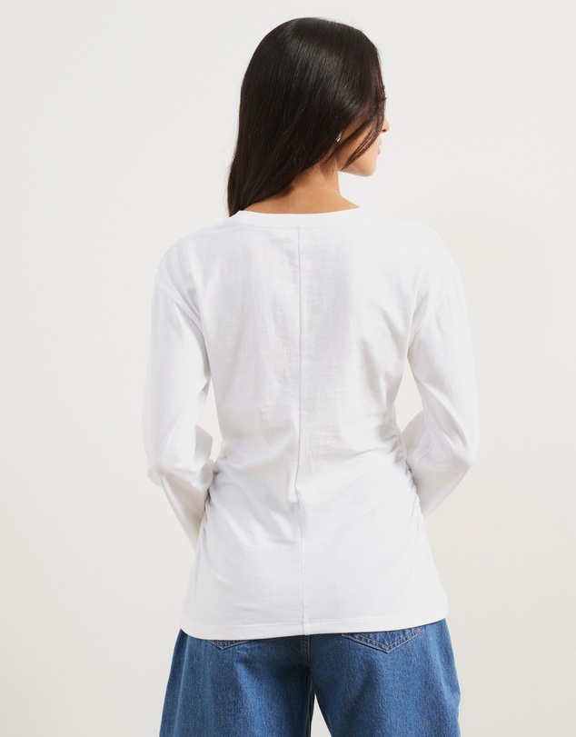 Atmos&Here - Wren Long Sleeve Gathered Side Top