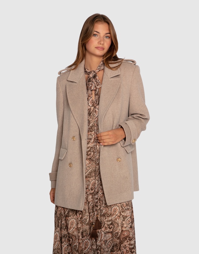 Belle & Bloom - Harbour Military Wool Blend Pea Coat