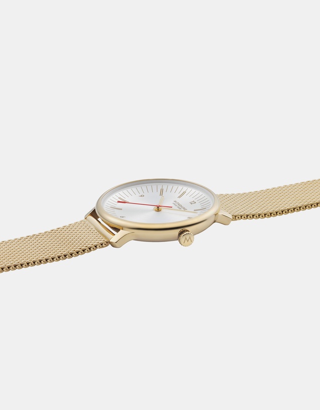 Mondaine - Mondaine Doppio Gold Plated Stainless Steel 33mm Watch