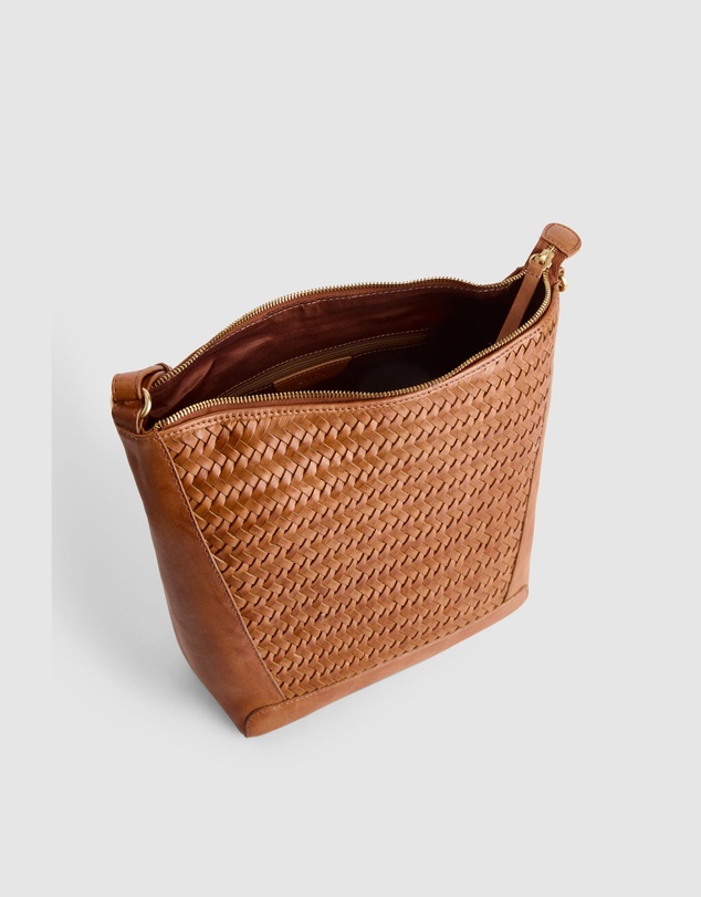Evity - Elise Leather Weave Bucket Bag