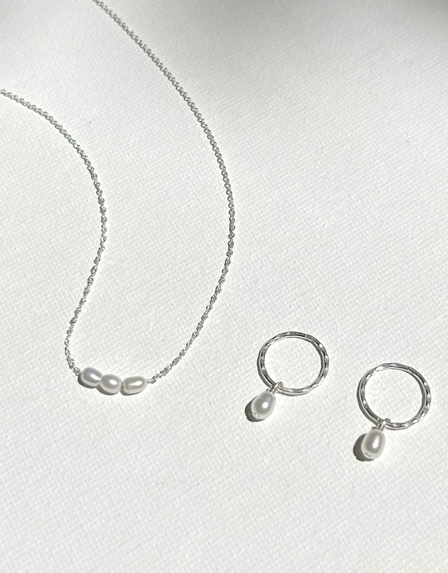 SAINT VALENTINE - The Mini Pearl Duo Set - Silver