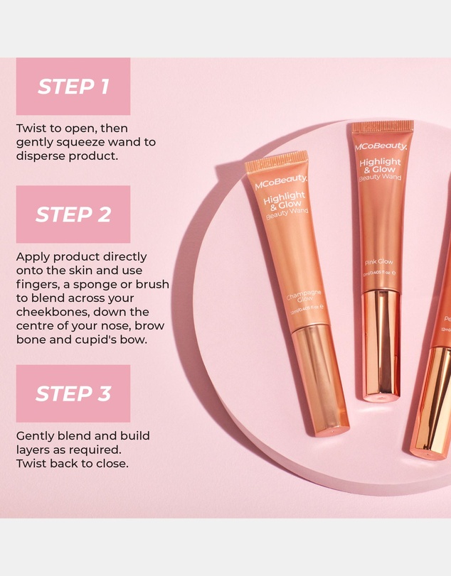 MCoBeauty - Highlight & Glow Beauty Wand - Pink Glow