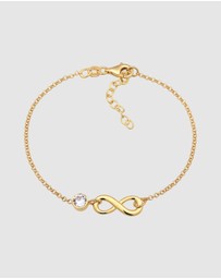 Elli Jewelry - Bracelet Women Infinity White Crystals 925 Sterling Silver Gold Plated