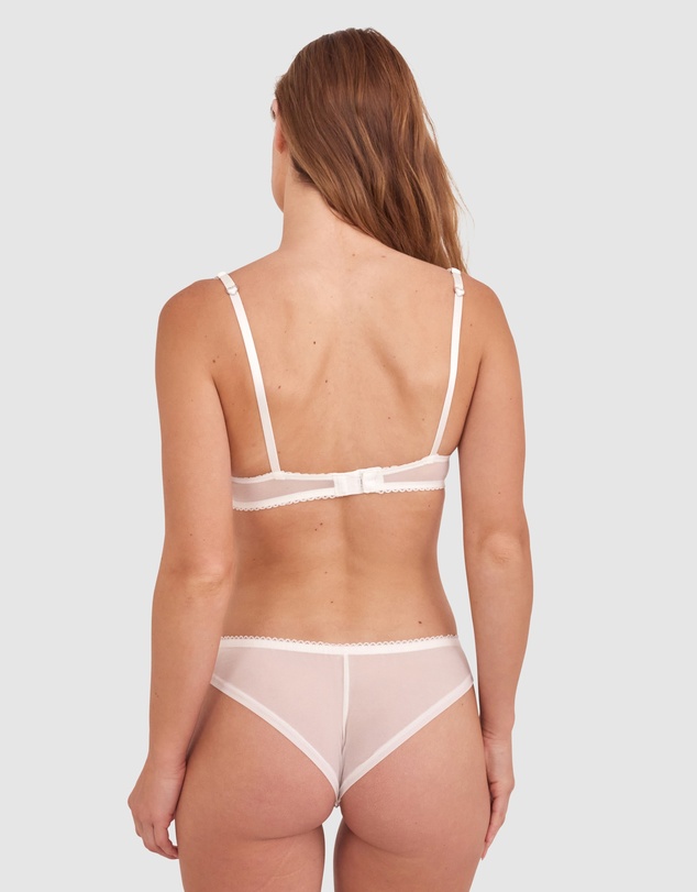 Bras N Things - Enchanted Heartthrob High Leg Brazilian Knicker - Ivory