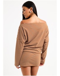 Insight - Dara Stripe Off Shoulder Mini Dress