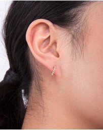 Lovisa - Gold Plated Sterling Silver Mini Cubic Zirconia Open Hoop Earrings