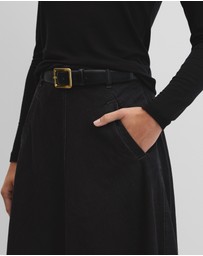 Country Road - Lightweight Denim Midi Skirt