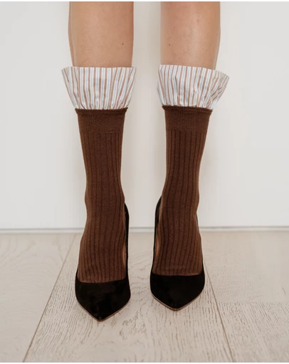 High Heel Jungle - Lauren Pinstripe Cuff Socks