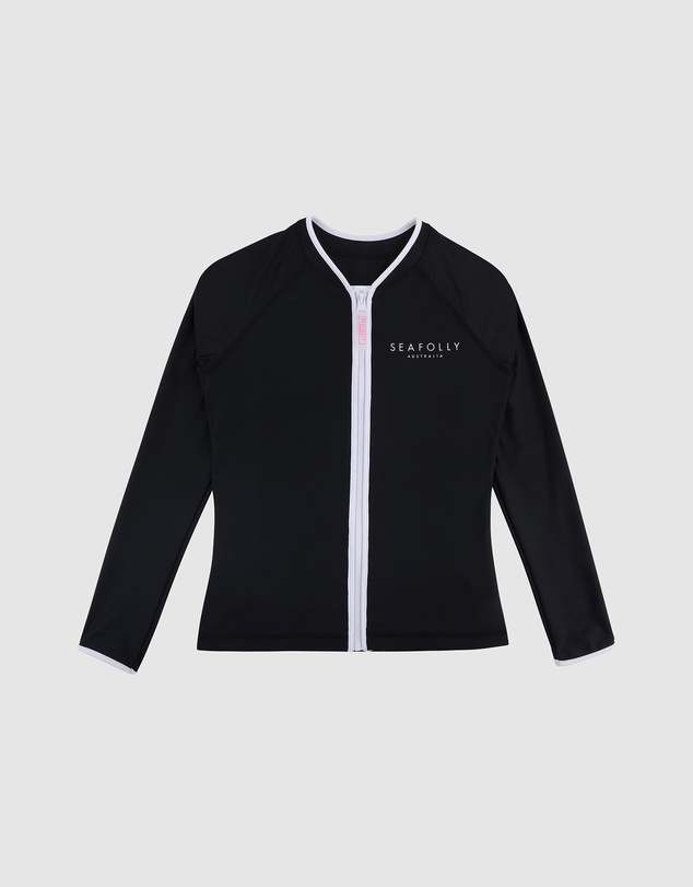 Seafolly - Essentials LS Zip Rashie - Teens