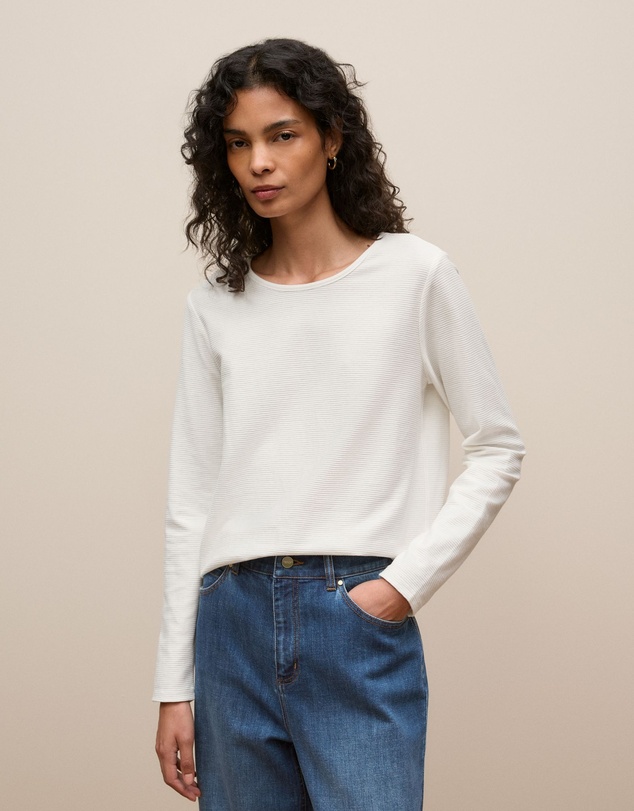 Trenery - Ottoman Long Sleeve T-shirt in White