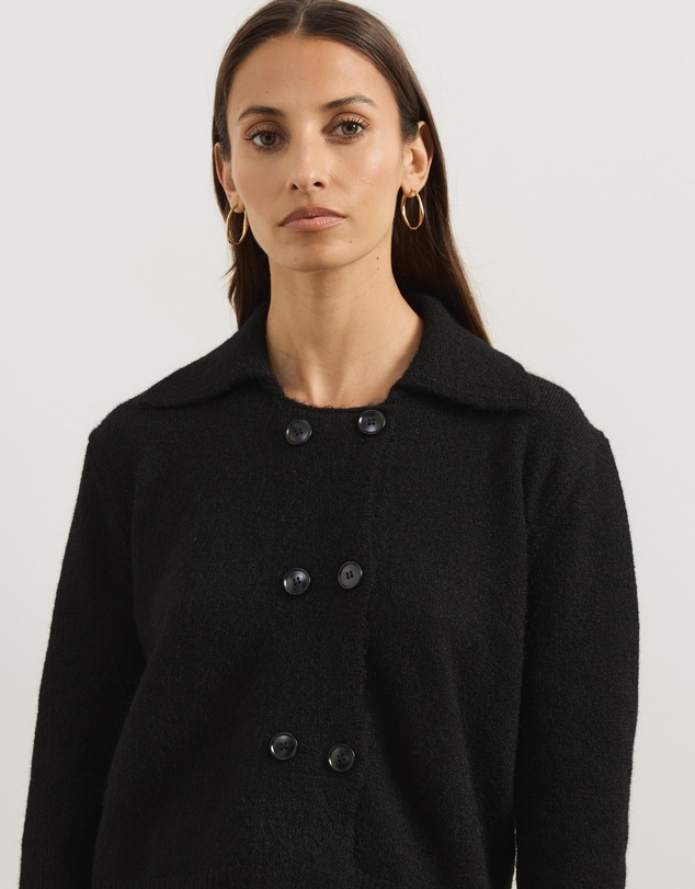 Atmos&Here - Aspen Knit Wrap Cardigan With Collar