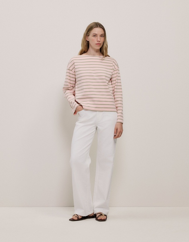 Trenery - Breton Stripe T-shirt in Blossom Pink
