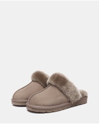 EVERAU - EverAU Ugg Muffin Slipper Suede Cow Suede Upper House Shoes