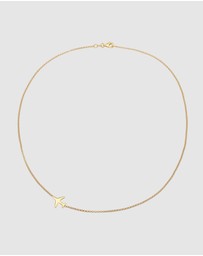 Elli Jewelry - Necklace Aeroplane Travel 925 Sterling Silver Gold-Plated