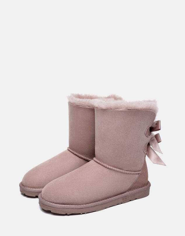 EVERAU - EverAU Ugg Short Back Bow Sheepskin Upper UGG Boots