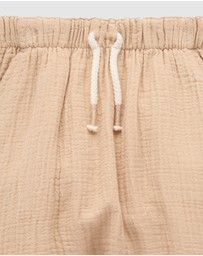 Purebaby - Slouchy Crinkle Cotton Pants -Kids-Babies