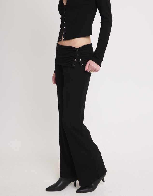 Neon Hart - Rib Fold Waist Flare Pants