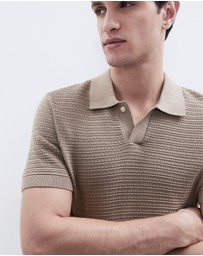 UNISON - Pointelle Stitch Knit Polo