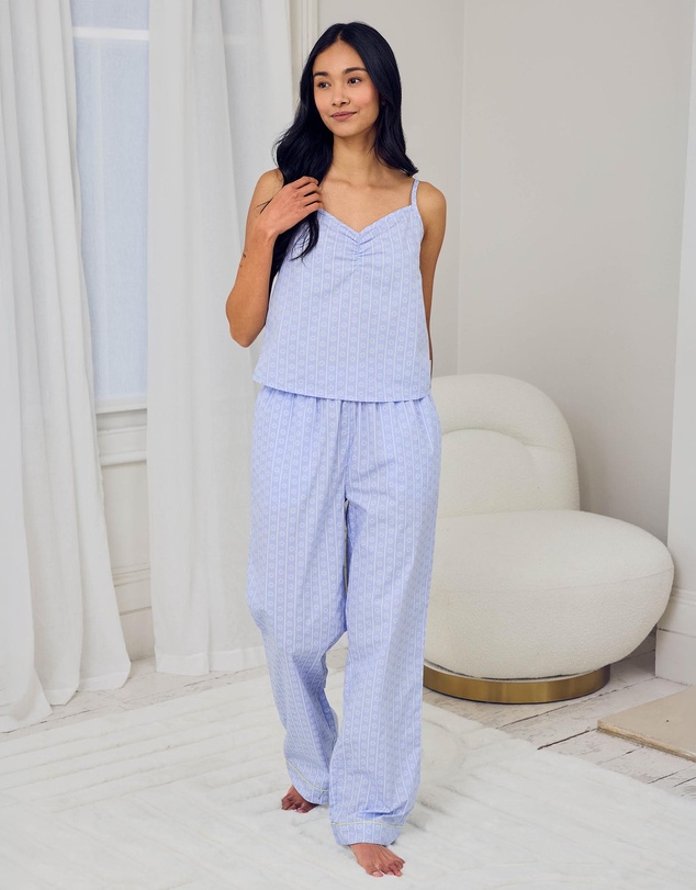 Chelsea Peers - Poplin Sun Stripe Ruched Cami Pyjama Set