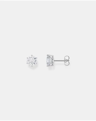THOMAS SABO - Ear studs with big, white zirconia