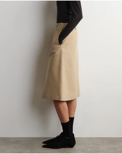 COS - Deconstructed Pleated Cotton Midi Skirt